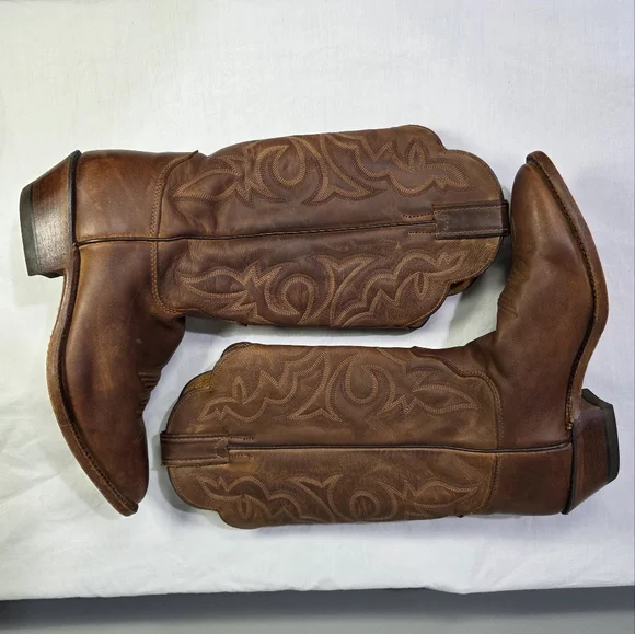 Justin Brown Leather Ebroidered Western Bent Rail Cowgirl Boots. 9.5C - Picture 5 of 11